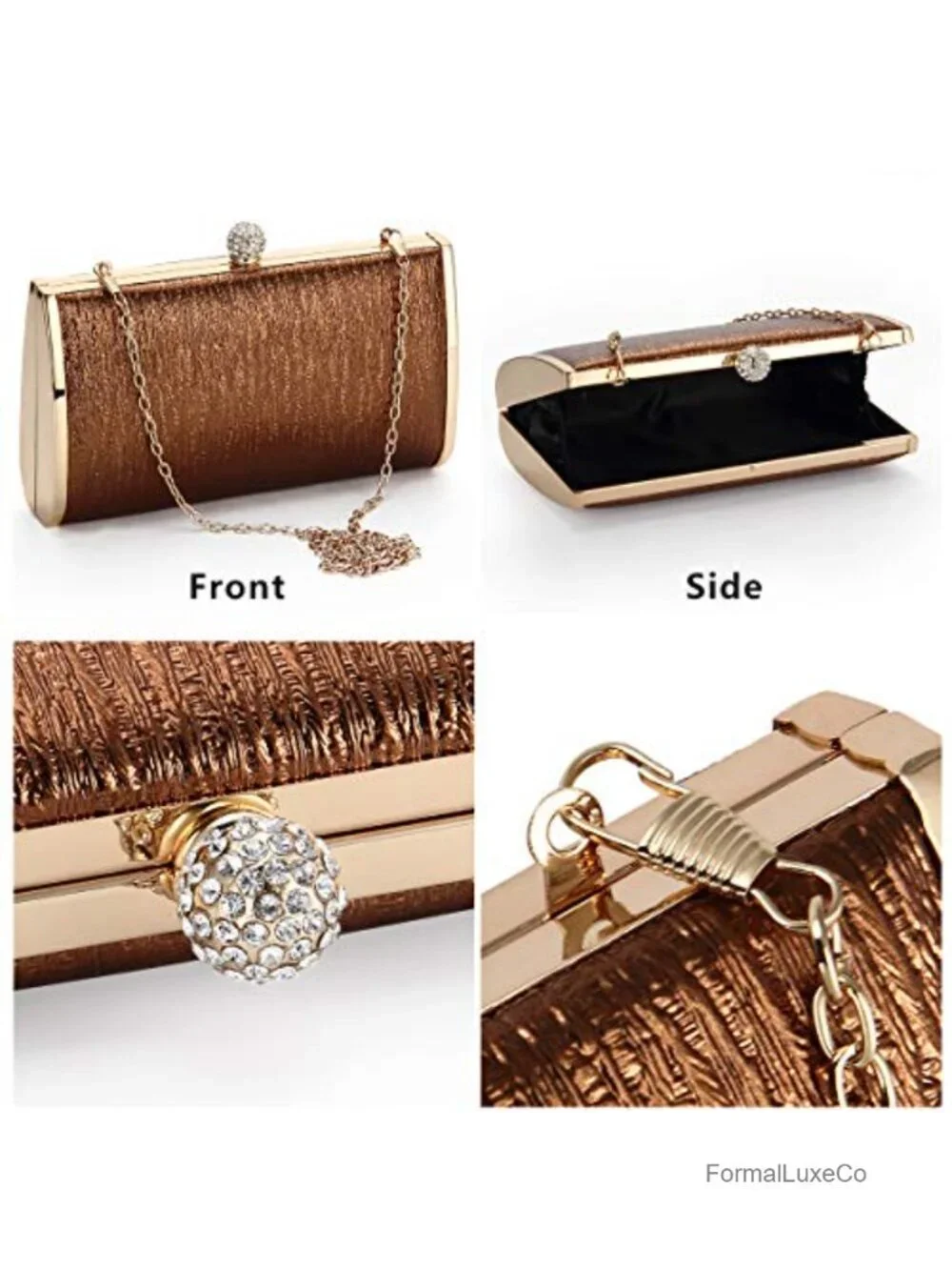 Women Evening Clutch Metal Frame Night Purse Bridal Prom Party Handbag